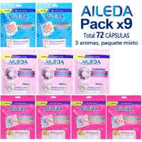 Detergente En Cápsulas Aileda Pods En Total 72 Uni Con 3 Fragancias Diferentes （Cítricos Y Frutas 4 Bolsa，Sakura 2 Bolsa，Fresias Y Lirios 3 Bolsa）