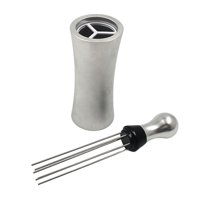 Magideal - Distribuidor De Sabotaje Estilo , De Acero Inoxidable , Distribuidor De Polvo, Herramienta De Distribución De Espresso, Bar Plata
