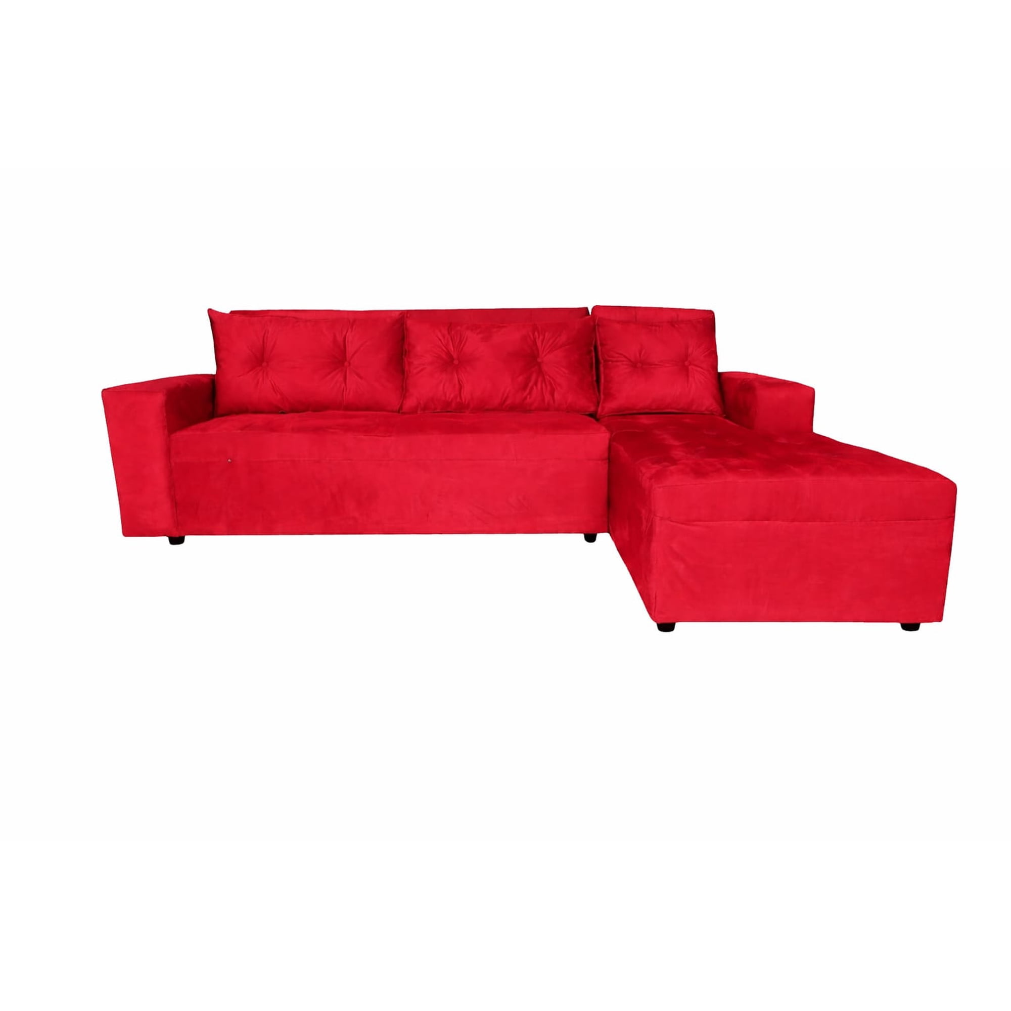 Rous Muebles - Sofá Seccional L Reclinable, Color Rojo