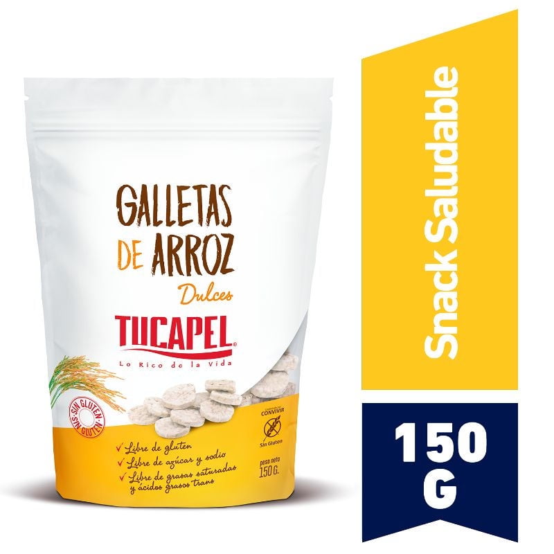 Galletas De Arroz Con Arroz Integral Dulces 150 g Tucapel