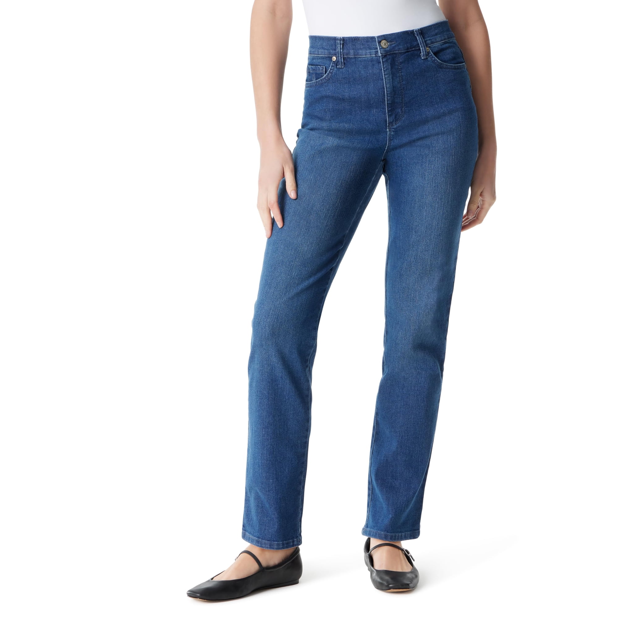 Pantalones Gloria Vanderbilt Amanda Jeans Tapered De Cintura Alta Talla 14 Us