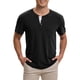 thumbnail image 1 of INSPIRE CHIC Camisetas Henley para Hombre Verano Casual de Manga Corta con Botones Básico S Negro, 1 of 6