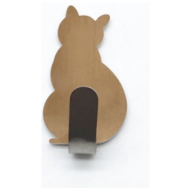 1pc Rustproof Stainless Steel Cat Wall Hooks for Home, Kitchen, and Bathroom - Cute Adhesive Key and Towel Holder