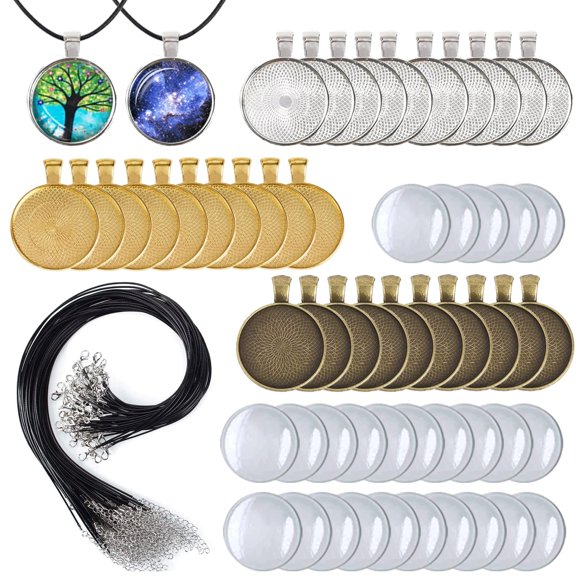 Kit DIY de joyería J6QIHANG con 90 bandejas para colgantes