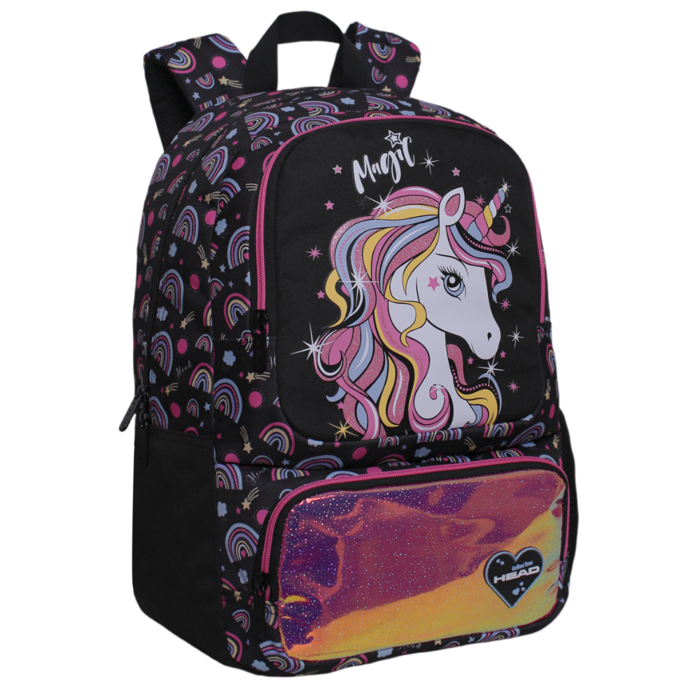 Head - Mochila Infantil Dance 2024 Unicornio Arcoiris Negro
