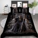 thumbnail image 1 of Black Cat Skull Forest Print Quilt Duvet Cover Set Bed Linen 3-Piece Bedding Set, 1 of 4