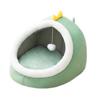 Magideal - Cute Cat Bed Cave Hut Carpas Para Mascotas Casa Para Gatos Cama Para Perros Pequeños Cama Para Gatitos Semicerrada Para Interior Cálido Y Cómodo Felpa , Verde-M