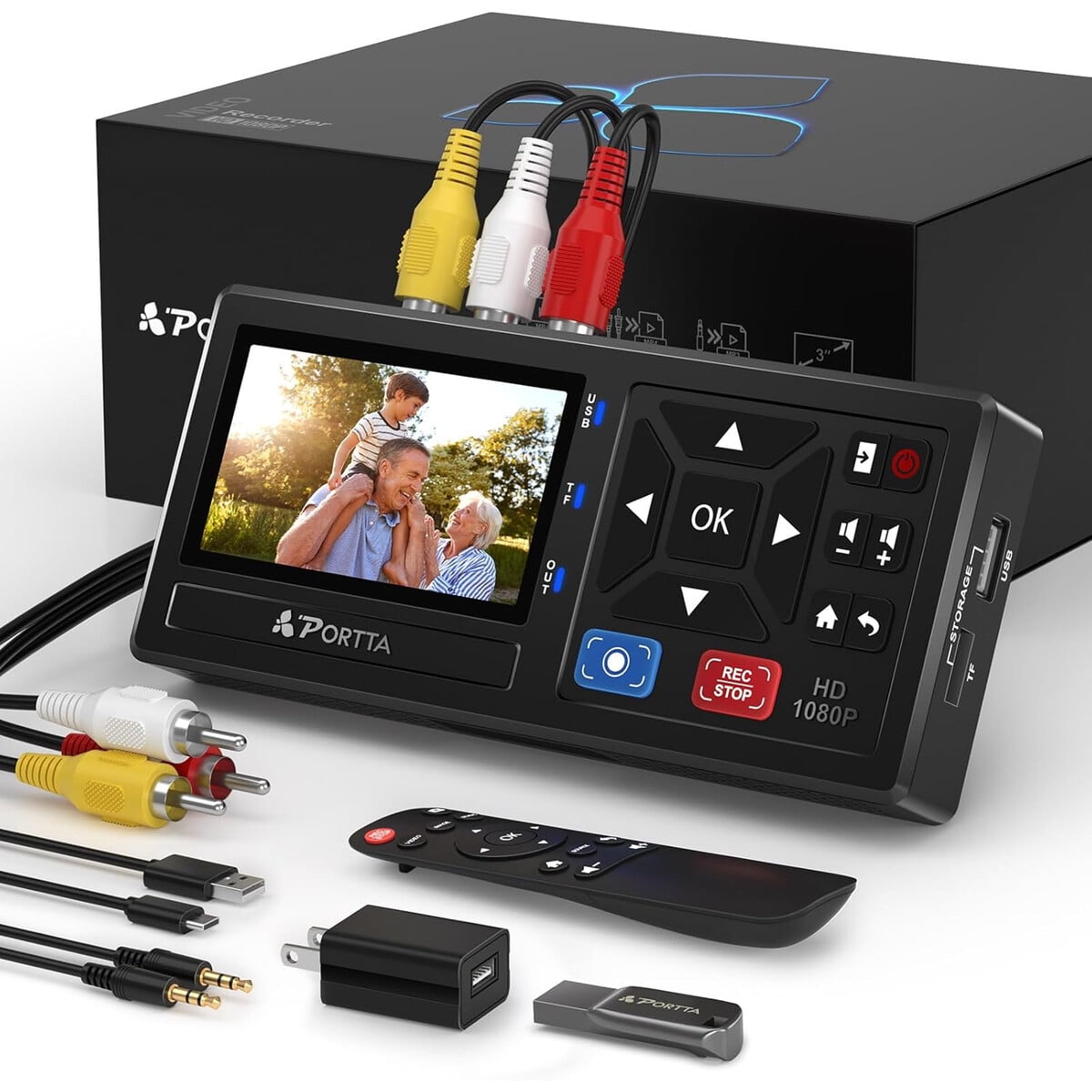 Portta - Conversor Vhs A Digital 1080p Usb 128gb Lcd