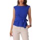 thumbnail image 2 of INSPIRE CHIC Blusa de Trabajo para Mujer con Lazo al Frente, Cuello de Barco y Mangas Cortas L Azul Real, 2 of 6