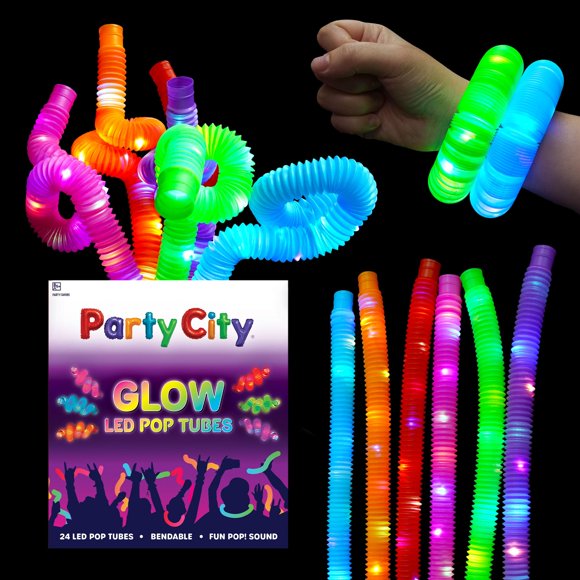 Tubos Pop Party City 24 unidades 64 cm LED de 3 modos