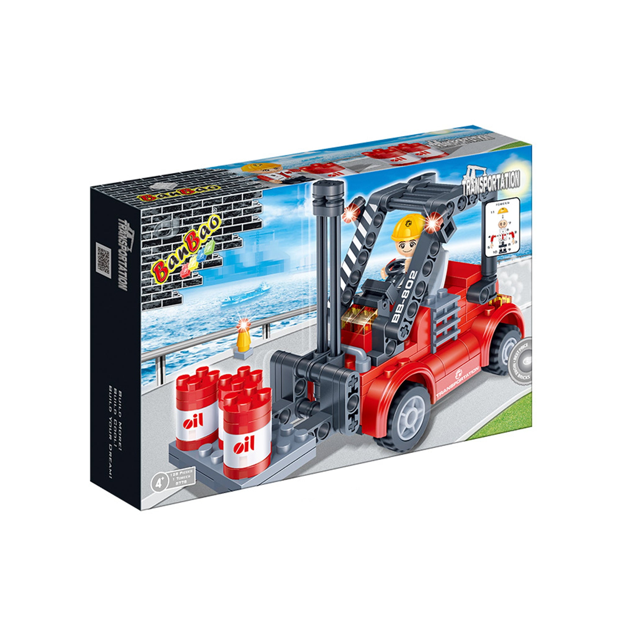 Set Bloques Construcción Grua De Carga 128 Piezas Banbao