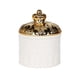 thumbnail image 4 of Organizador de joyas redondo con tapa, plato de dulces, tarro decorativo, caja de almacenamiento de cerámica, recipiente para sala de estar, baño, , Blanco, 4 of 5