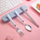 thumbnail image 1 of 3pcs/set, Metal Cutlery, Coffee Spoon, Salad Fork, Stainless Steel Coffee Spoon, Cute Chopsticks, Metal Salad Fork, Meal Chopsticks, Washable Dessert Spoon, Flatware, Tableware For Restaurant Home Par, 1 of 5