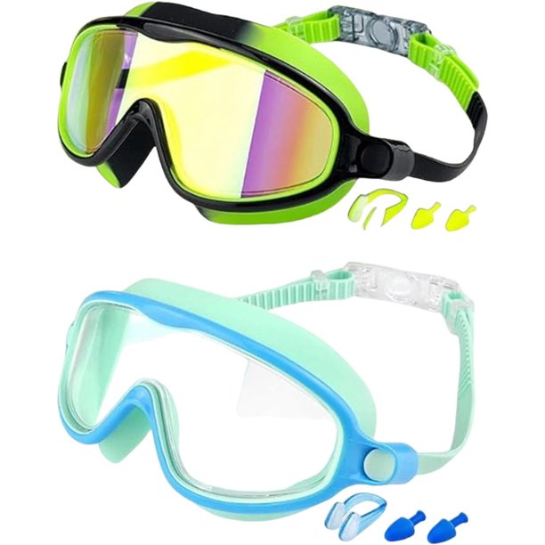 Gafas natación niños nuevas visión amplia antivaho anti-UV piscina 3-14 años