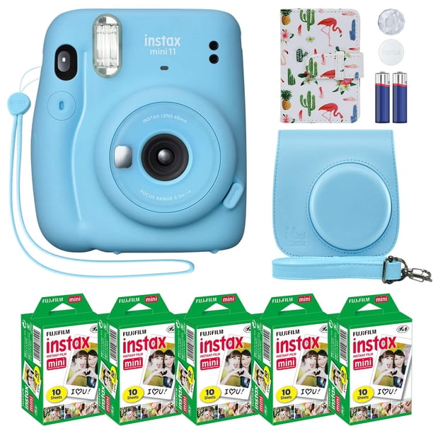 Cámara Instax Mini 11 Azul Cielo Con Estuche Y Paquete De