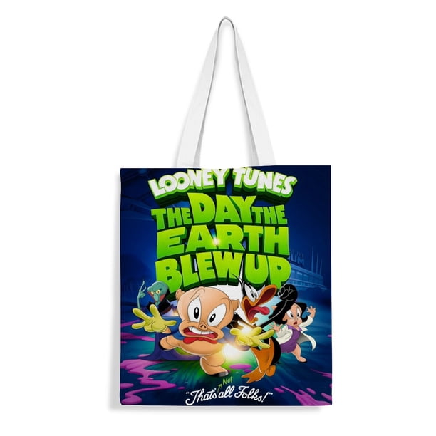 THE DAY THE EARTH BLEW UP Bolso de tela con estampado de lienzo para mujer, bolsa de compras reutilizable y estética, con cremallera interior, regalo para mujer,40*40cm.