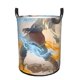 thumbnail image 1 of La Leyenda de Korra Cesta de lavandería de gran capacidad redonda con asa, bolsa para ropa sucia plegable, almacenamiento para dormitorio, baño y lavadero 44x35 cm, 1 of 6