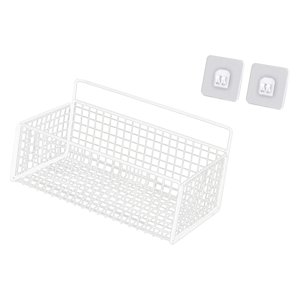 Bothyi - Cesta De Almacenamiento De Gabinete Cesta De Alambre De Acero Resistente Para Frutas Verduras Snacks Blanco M Con Etiqueta