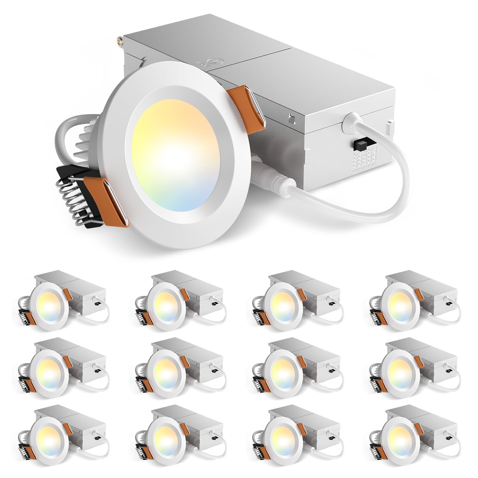 Lámpara Led De Techo Empotrable Sin Velas Amico, 2 Pulgadas, 5 Cct, 6 W