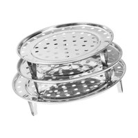 Magideal - Rejilla Para Vaporera 3X, Inserción Para Vaporera, 3 Capas, Redonda, Bandeja Para Vaporizar, Utensilios De Cocina Para Vaporera Instantánea Para