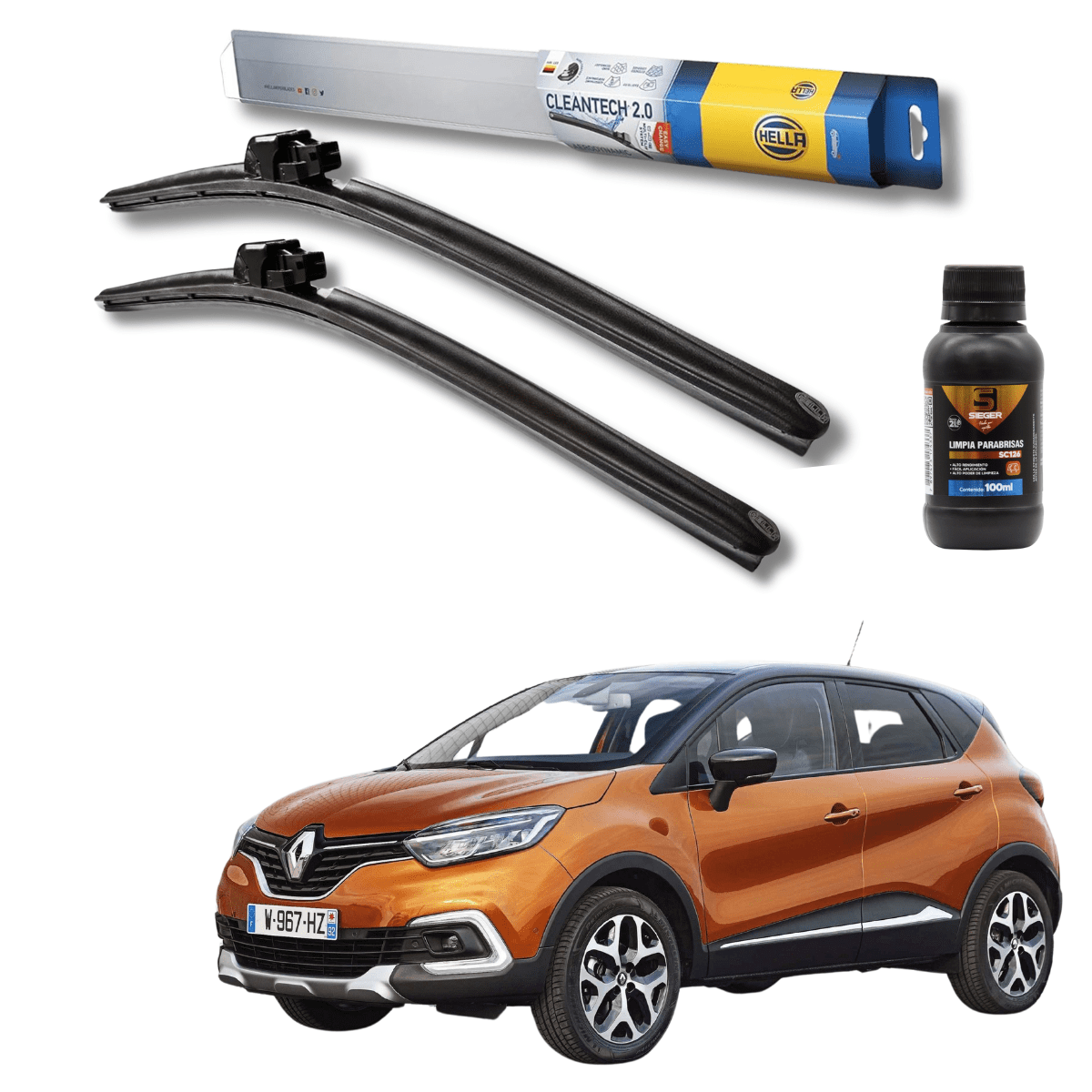 Plumillas Hella Cleantech Para Renault Captur 2017-2021