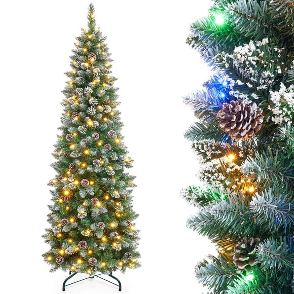 Árbol de Navidad Homde de 1,5 m con Cono de Pino Nival Flocado