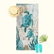 thumbnail image 1 of 1pc Super Absorbent Teal Sea Turtle Beach Towel for Travel, Swimming, Diving, Surfing, Yoga, and Camping - Sand Free Microfiber Beach Blanket with Beach Accessories, 1 of 4