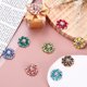 thumbnail image 4 of Uxcell 6PCS Botones de Coser de Piedras de Estrás en Forma de Flor 1 Pulgada Botones de Cristal con Vástago para Hacer Joyas Ropa Bricolaje Plata Blanco, 4 of 6