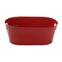 Magideal - Cubo De Hielo Galvanizado Ovalado Para Bebidas, Lata Rústica Para Fiestas, Cubo Para Vino, Cubo Para Cerveza, Para Enfriar Vino, Champán, Cócteles, Ba Rojo