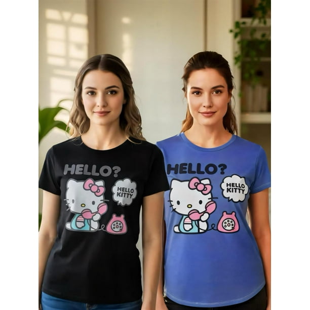 Pack 2 Poleras Pijama Mujer Hello Kitty multicolor M