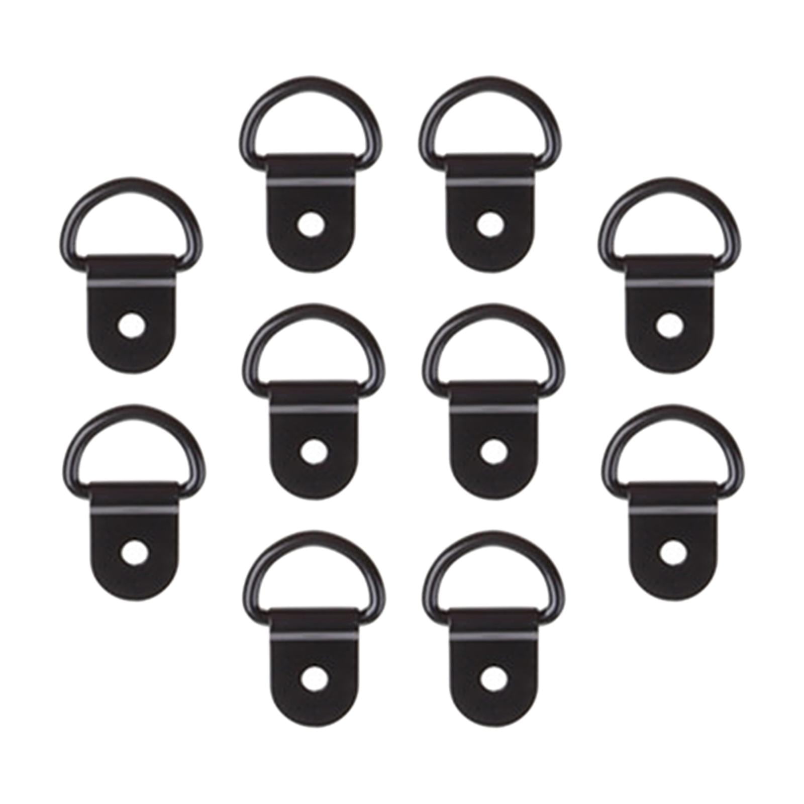 Ioensy - 10 Anclajes De Amarre En Forma De D De Acero Inoxidable Negro Para Remolques De Carga
