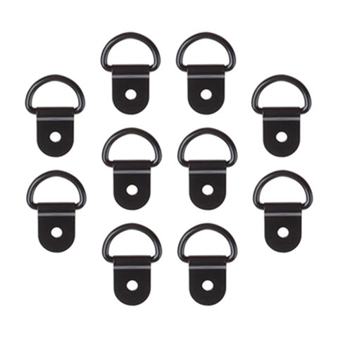 Ioensy - 10 Anclajes De Amarre En Forma De D De Acero Inoxidable Negro Para Remolques De Carga