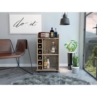 Tuhome - Mueble Bar Dukat Rovere 6 Botelleros 89X41X55 Cm Con Ruedas