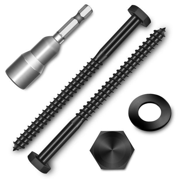 Tornillos de cierre de acero inoxidable de alta resistencia con cabeza hexagonal 1/4 (juego de 15 unidades)
