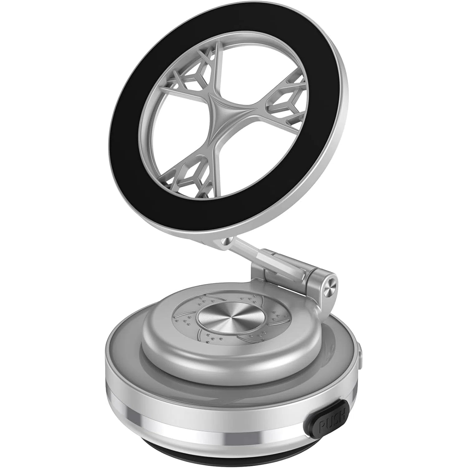 Genérico - Soporte Magnético, Ultraligero, Compacto Y Universal Para Iphone, Samsung, Huawei Y Otros Teléfonos Móviles Con Ventosa Eléctrica Y Rotación De 360°.-plata