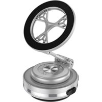 Genérico - Soporte Magnético, Ultraligero, Compacto Y Universal Para Iphone, Samsung, Huawei Y Otros Teléfonos Móviles Con Ventosa Eléctrica Y Rotación De 360°.-Plata