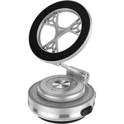 Genérico - Soporte Magnético, Ultraligero, Compacto Y Universal Para Iphone, Samsung, Huawei Y Otros Teléfonos Móviles Con Ventosa Eléctrica Y Rotación De 360°.-Plata