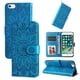thumbnail image 1 of Funda tipo cartera FOXDOCK para iPhone 6 Plus , diseño girasol en relieve, cuero PU, cierre magnético, soporte y tarjetero, 1 of 5