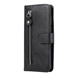 Gangxun - Funda Con Cremallera Para Iphone 12 Pro Max, Carcasa Cartera De Cuero Pu Con Soporte Y Tarjetero