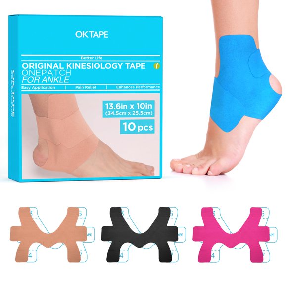 Cinta de Kinesiología OK TAPE para Tobillo Mujer Elástica