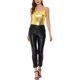 thumbnail image 2 of INSPIRE CHIC Top de Cami Metálico Ajustado Sin Mangas Holográfico Brillante de Fiesta de Navidad para Mujer L Oro, 2 of 7