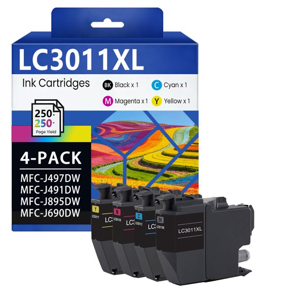 Cartuchos de tinta LOVPAIN LC3011XL pack de 4 (Negro/Cian/Magenta/Amarillo)