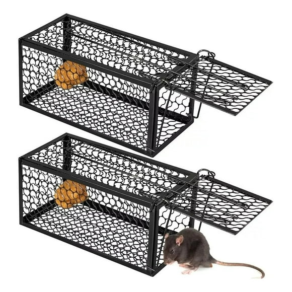 2pcs Jaula Trampa Ratones Roedor Metálica Captura Atrapa 24cm*11cm*11cm