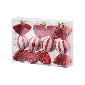 Bothyi - 4X Adornos Para Árbol De Navidad Decoraciones Colgantes De Dulces Navideños Para Año Nuevo Rojo