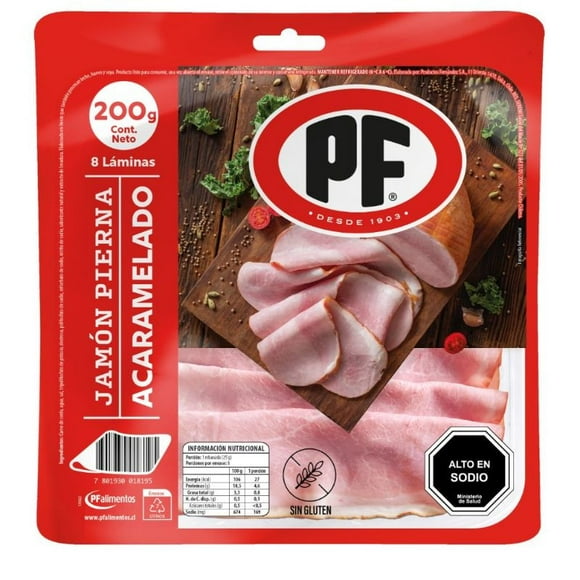 Jamón Pierna Acaramelado de Cerdo Bolsa, 200 g