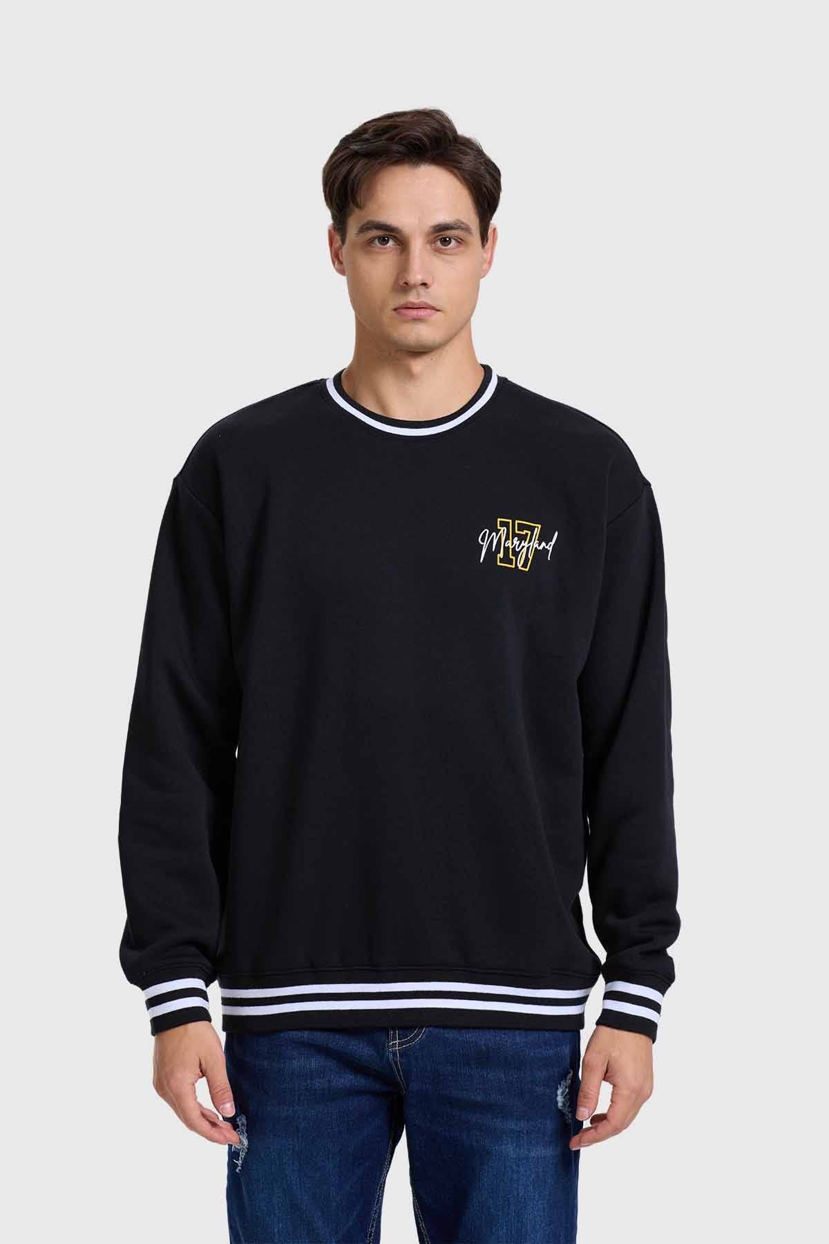 Fashionspark - Polerón Hombre Print College Negro - Lv