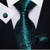 Riqui - Set Corbata, Pañuelo Y Colleras Turquesa