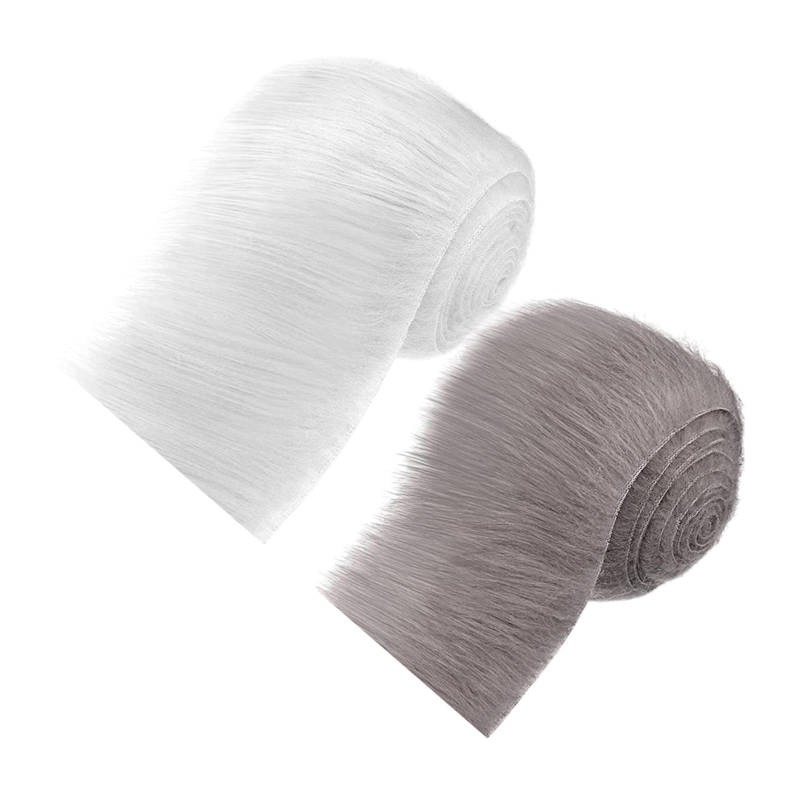 Bothyi - Tira Precortada De Tela De Piel Sintética Para Disfraz De Cosplay De Fiesta Navideña, Blanco Y Gris