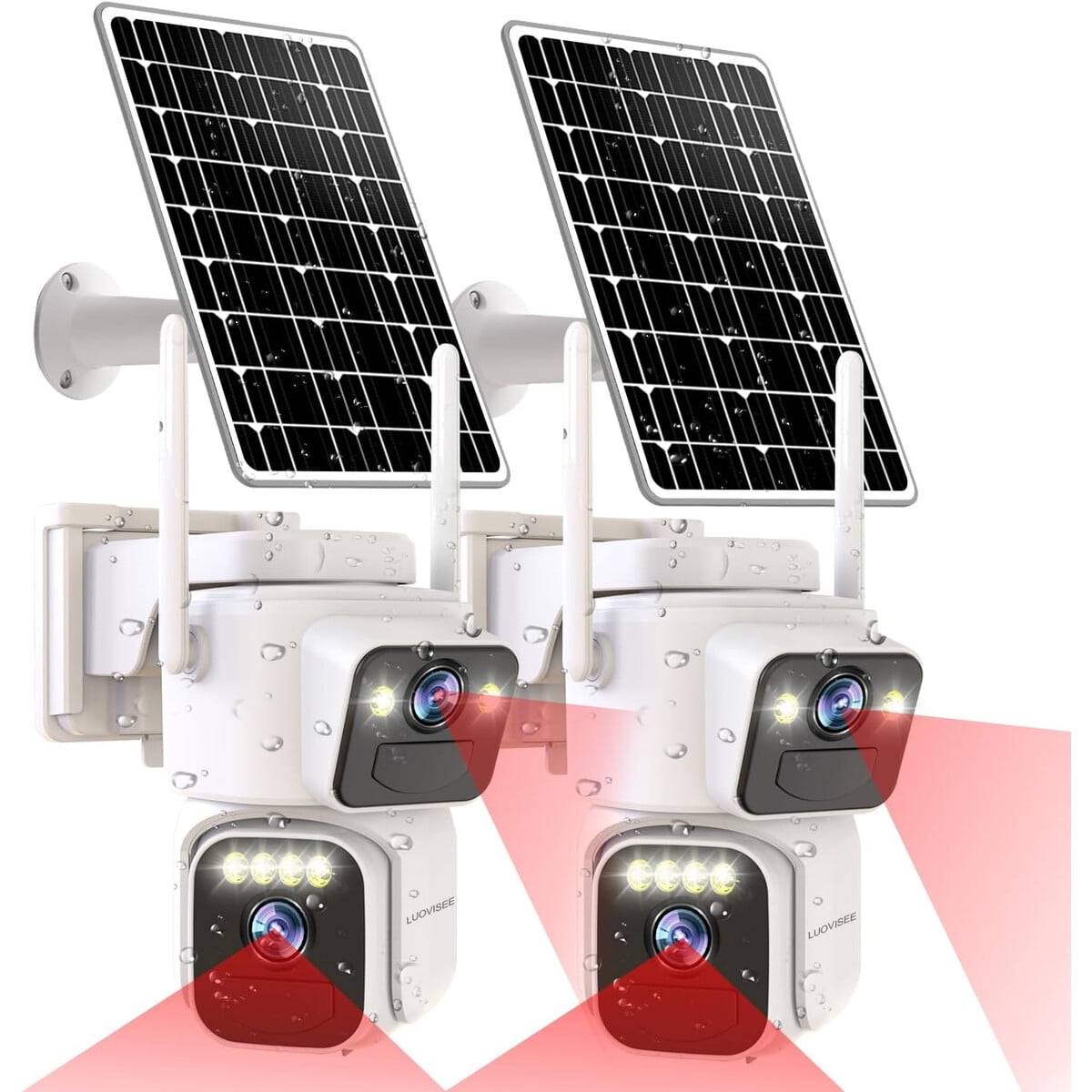 Camara Seguridad Luovisee Doble Lente 2k Wifi Solar Exterior