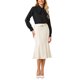 thumbnail image 2 of INSPIRE CHIC Falda Elegante de Sirena para Mujer de Halloween, Cintura Alta con Cinturón, Falda Midi de Trabajo, M Blanco, 2 of 5